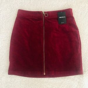 🆕 FOREVER 21 | Red Corduroy Skirt 💋(NWT)